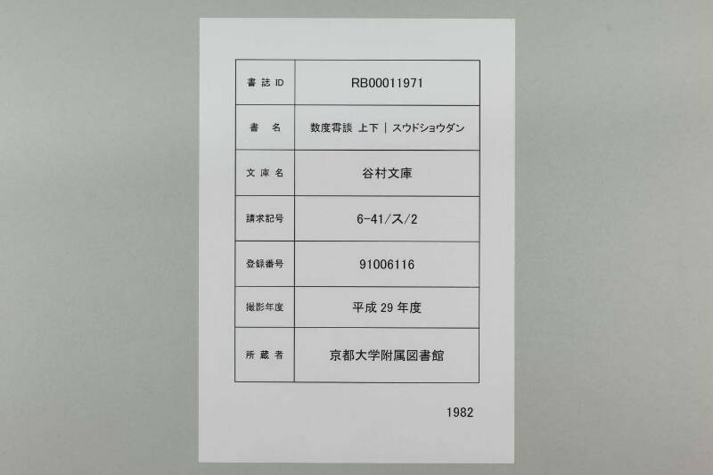 数度霄談 安永七 - ページ 1