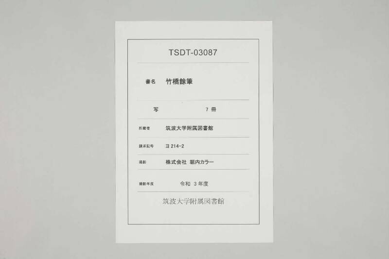 竹橋餘筆 - ページ 1